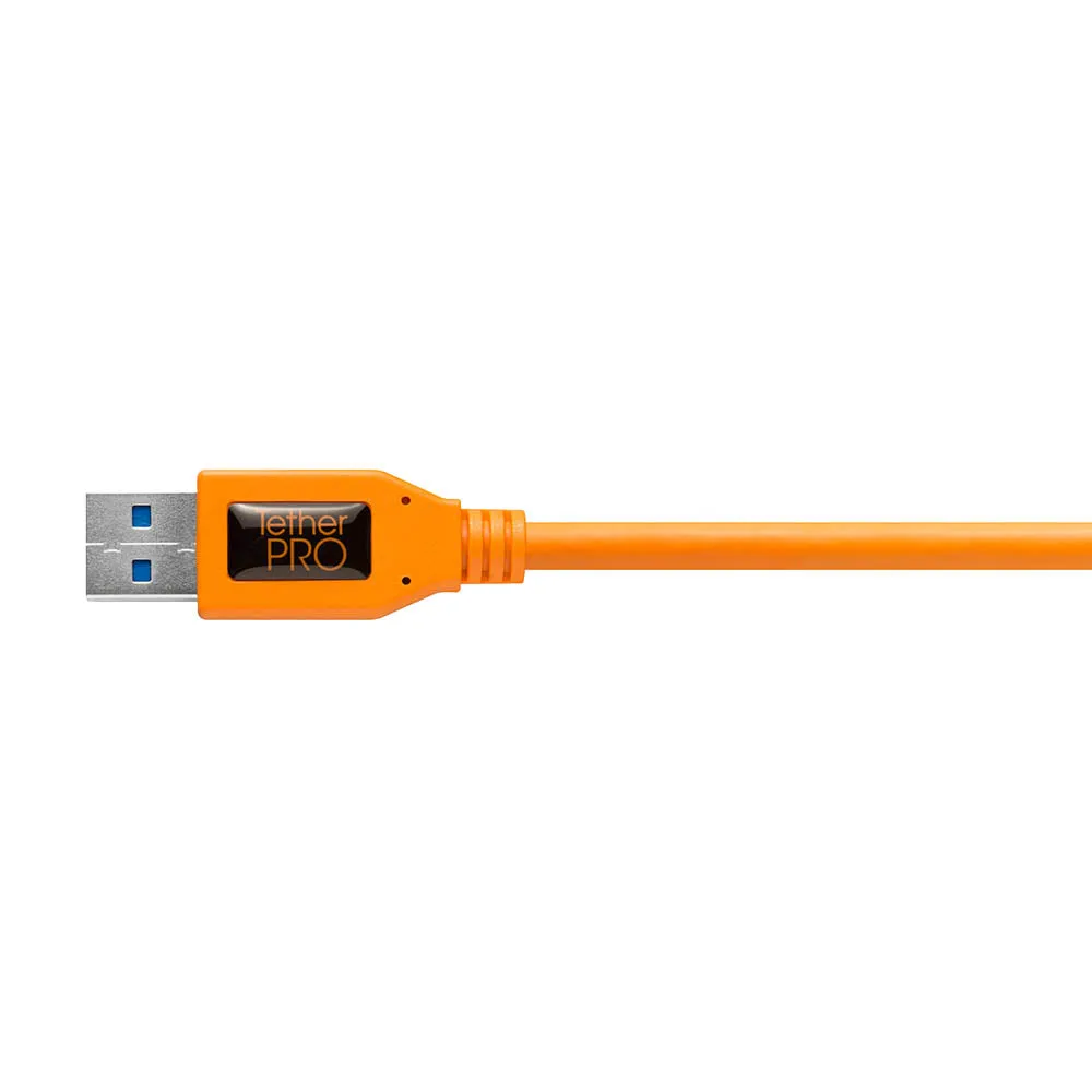 TetherPro 4.6m (15') USB-A to USB-C Tether Cable (High-Visibility Orange)