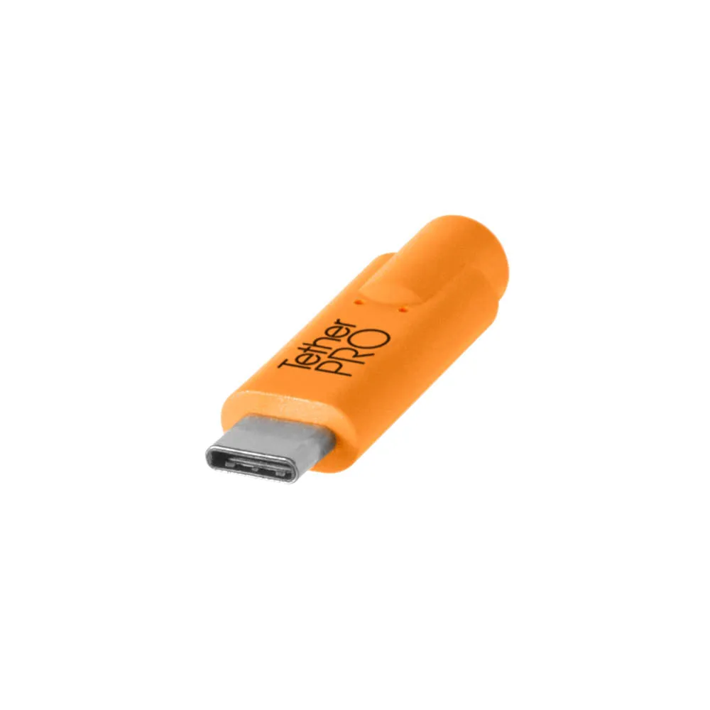 TetherPro 4.6m (15') USB-C to USB 2.0 Mini B Tether Cable (High-Visibility Orange)