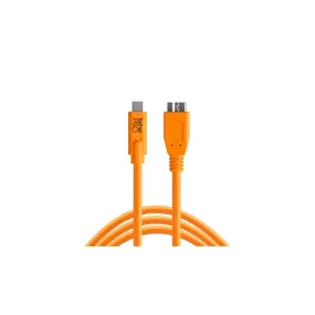 TetherPro 4.6m (15') USB-C to USB 3.0 Micro B Tether Cable (High-Visibility Orange)