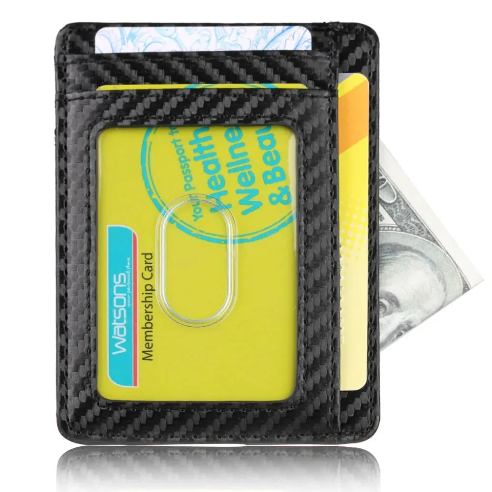 THINKTHENDO Slim RFID Blocking Leather Wallet Credit ID Card Holder Purse Money Case for Men Women 2020 Fashion Bag 11.5x8x0.5cm