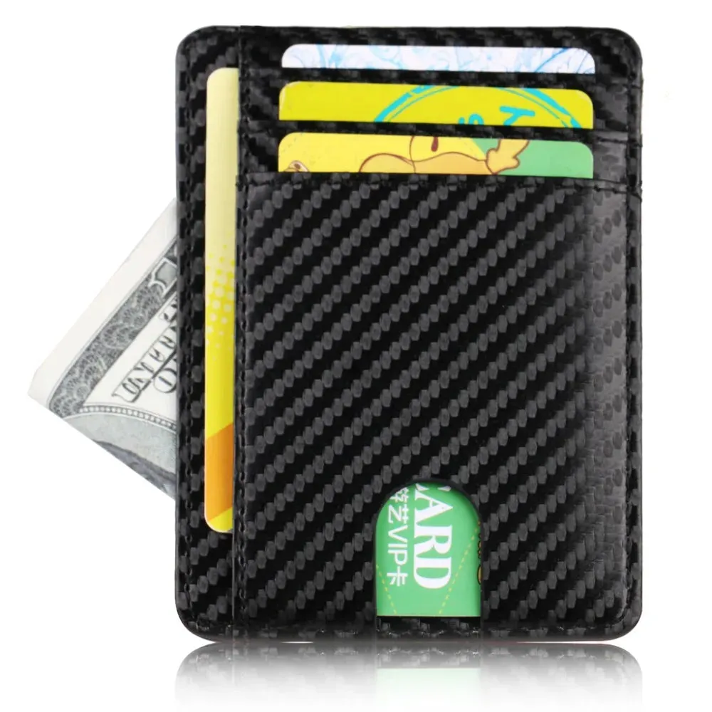 THINKTHENDO Slim RFID Blocking Leather Wallet Credit ID Card Holder Purse Money Case for Men Women 2020 Fashion Bag 11.5x8x0.5cm