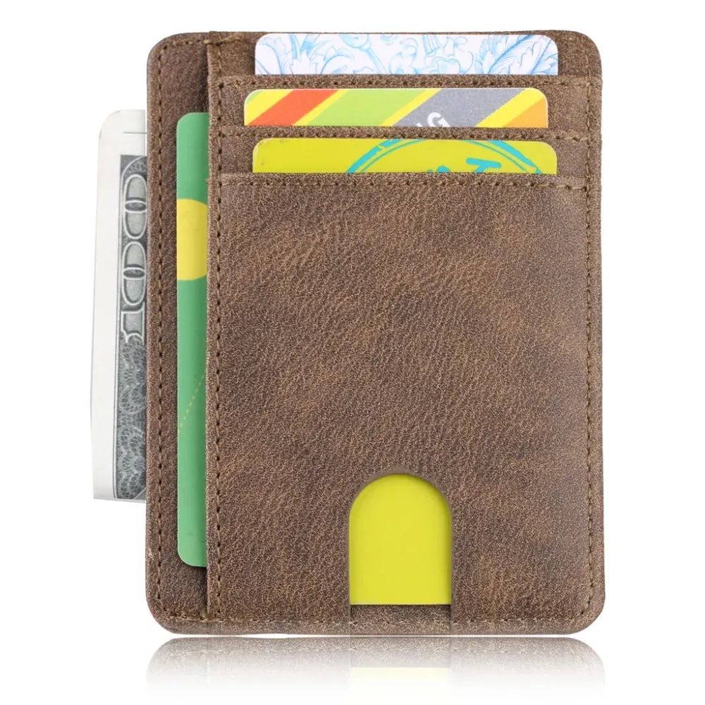THINKTHENDO Slim RFID Blocking Leather Wallet Credit ID Card Holder Purse Money Case for Men Women 2020 Fashion Bag 11.5x8x0.5cm