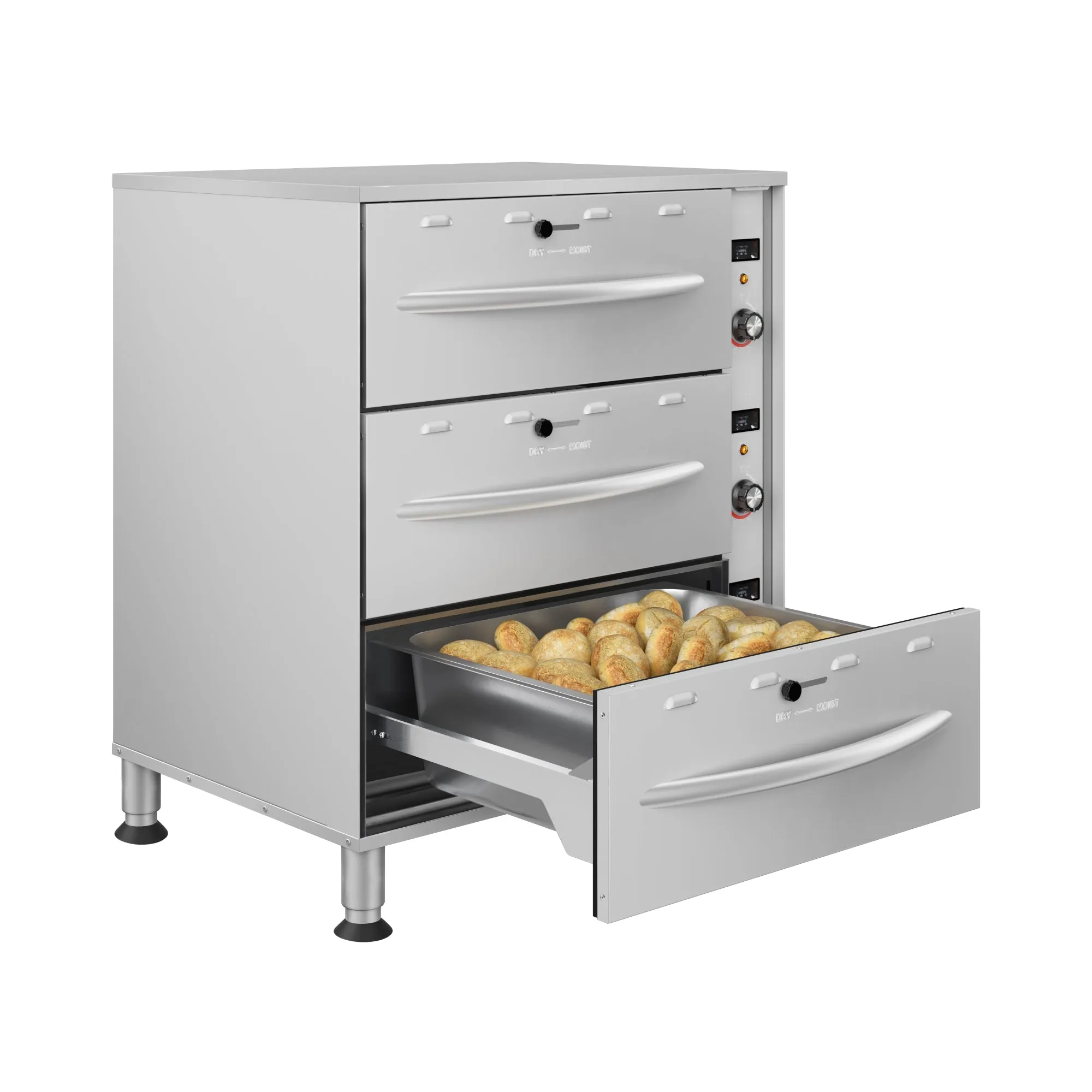 Three-Drawer Commercial Free Standing Warming Drawer in Stainless-Steel (KM-WD-M3)