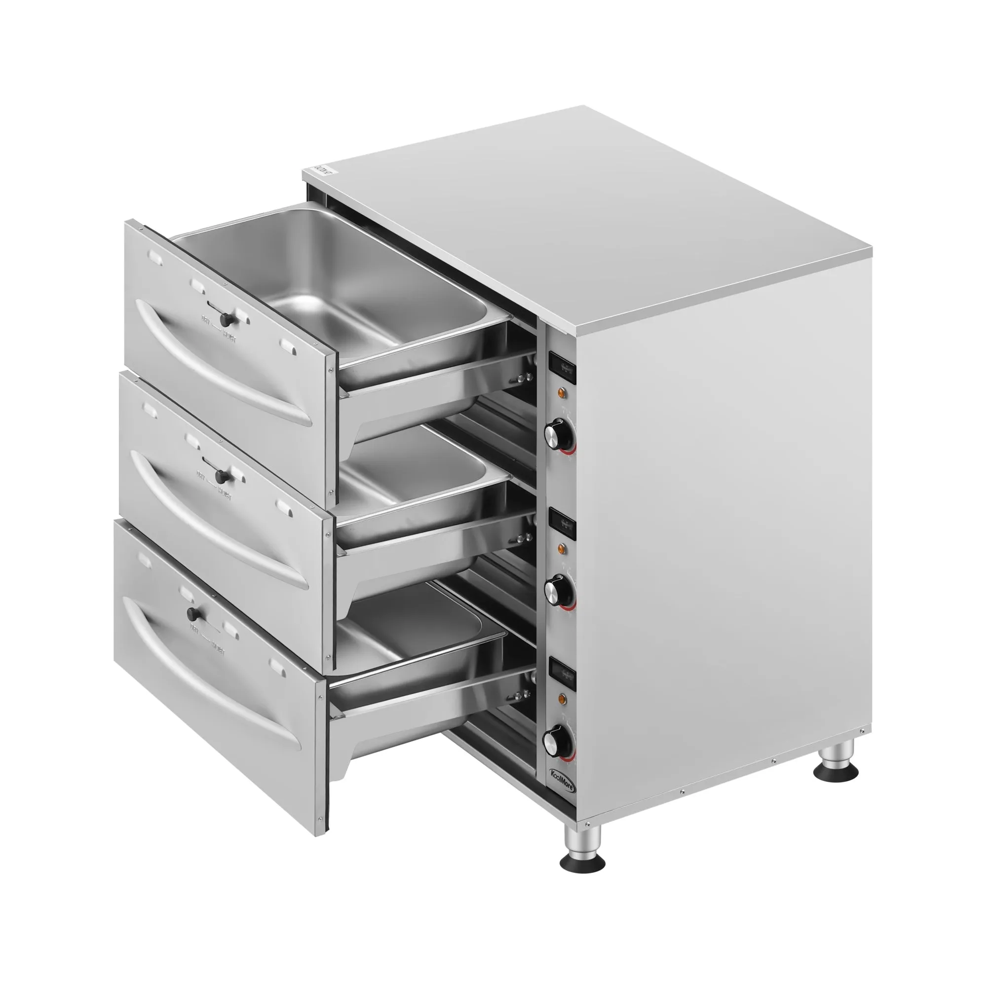 Three-Drawer Commercial Free Standing Warming Drawer in Stainless-Steel (KM-WD-M3)