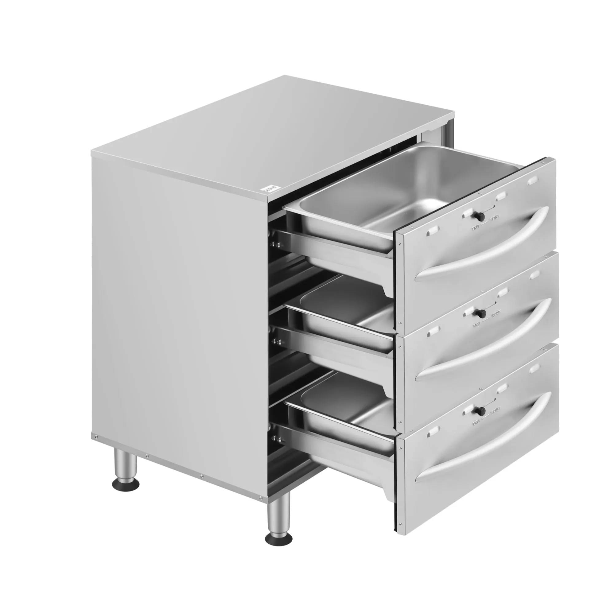Three-Drawer Commercial Free Standing Warming Drawer in Stainless-Steel (KM-WD-M3)
