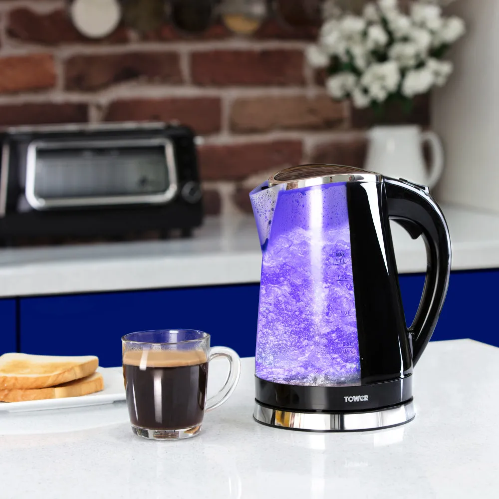 Tower Colour Changing Kettle 2200w 1.7L  - Black