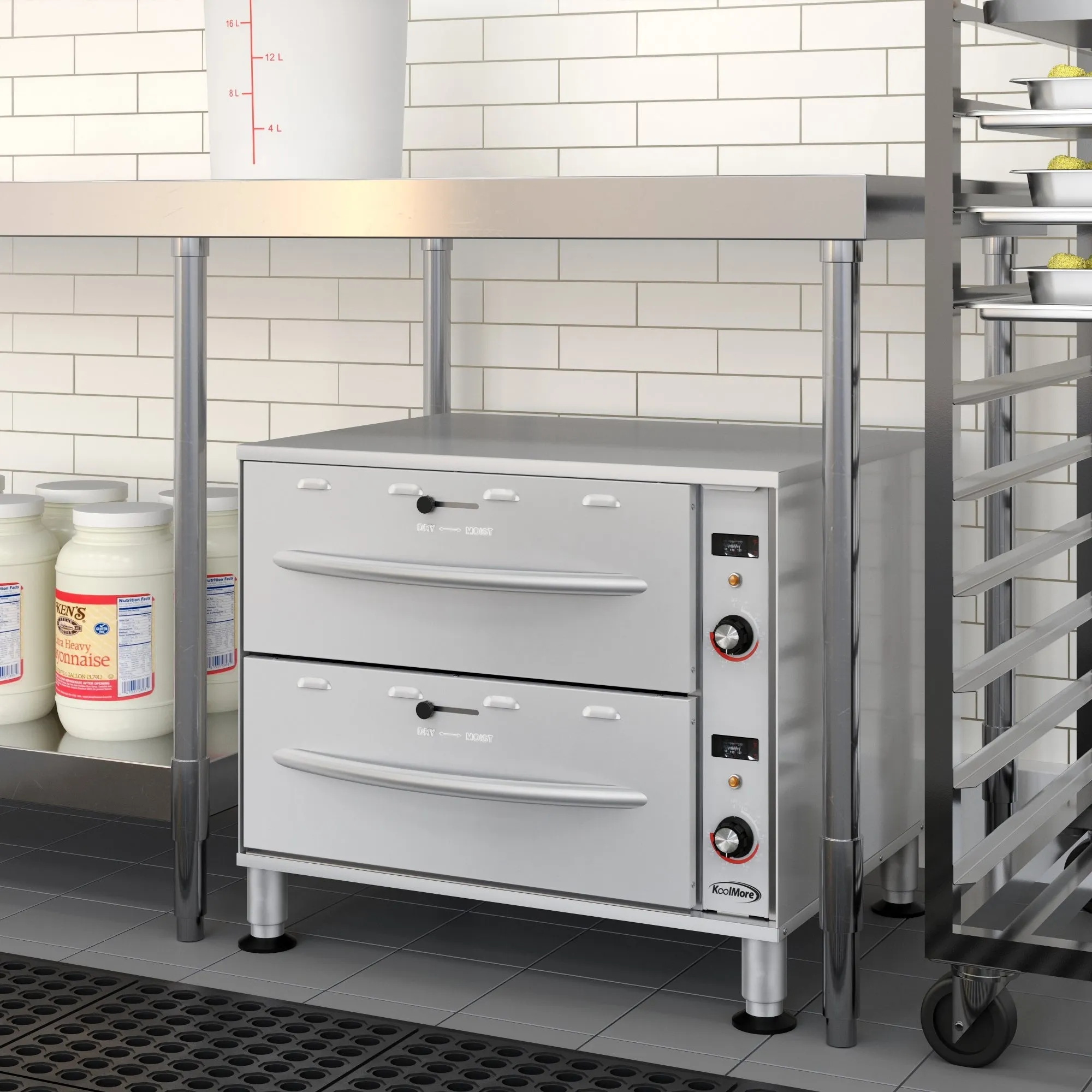 Two-Drawer Commercial Free Standing Warming Drawers in Stainless-Steel (KM-WD-M2)