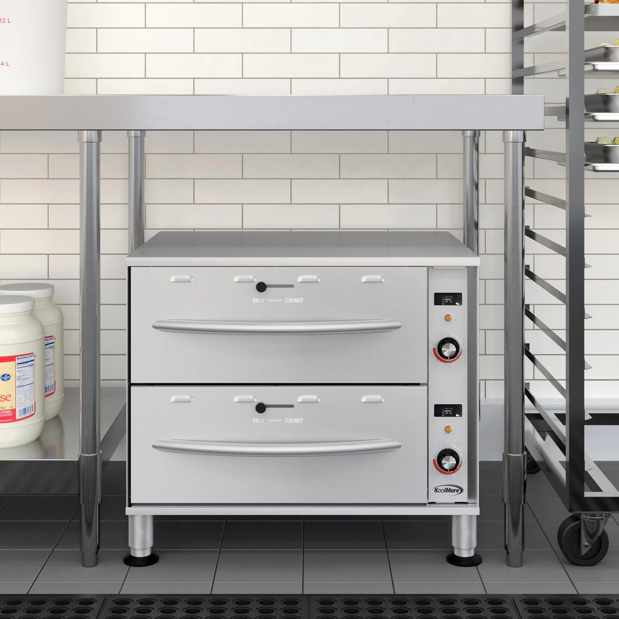 Two-Drawer Commercial Free Standing Warming Drawers in Stainless-Steel (KM-WD-M2)