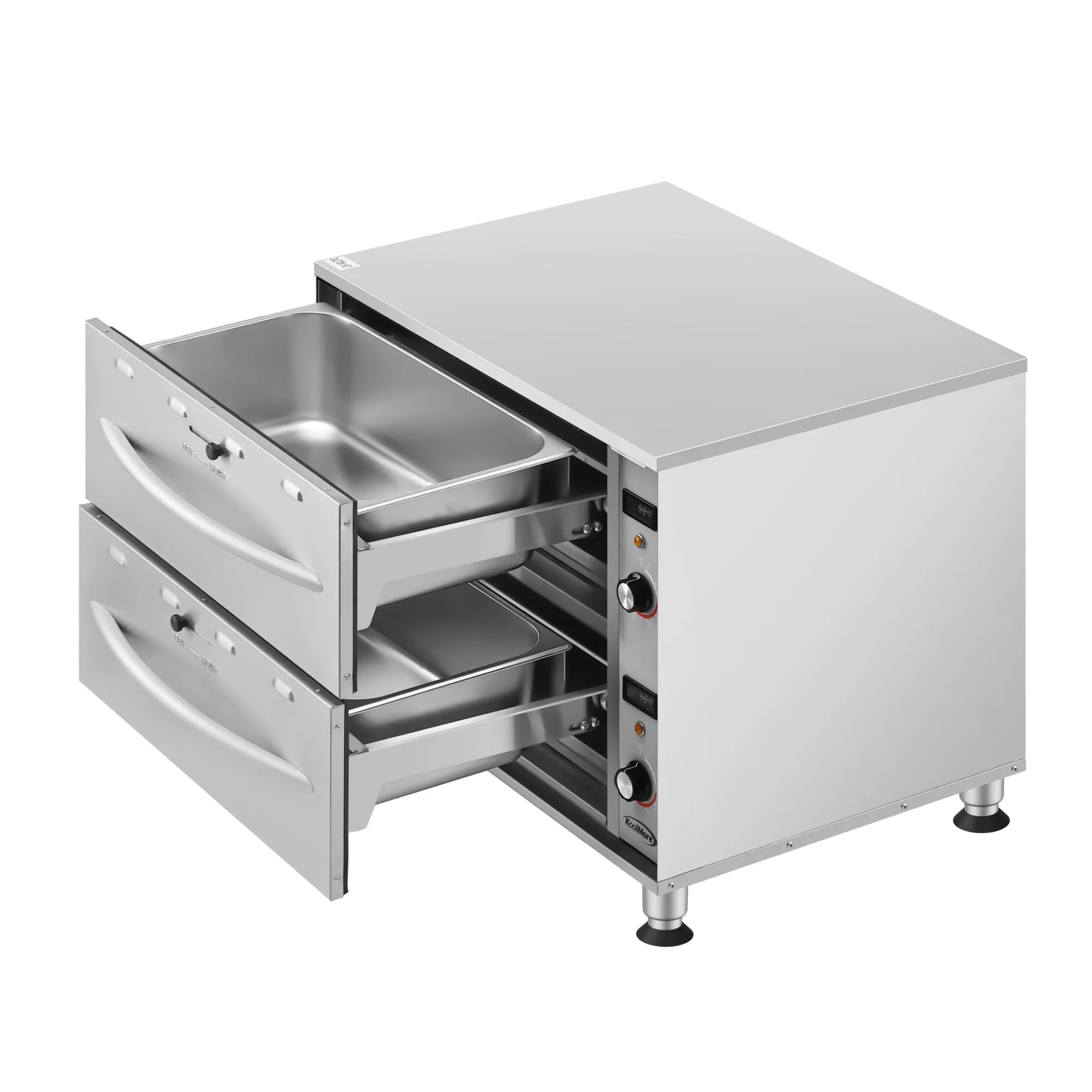 Two-Drawer Commercial Free Standing Warming Drawers in Stainless-Steel (KM-WD-M2)