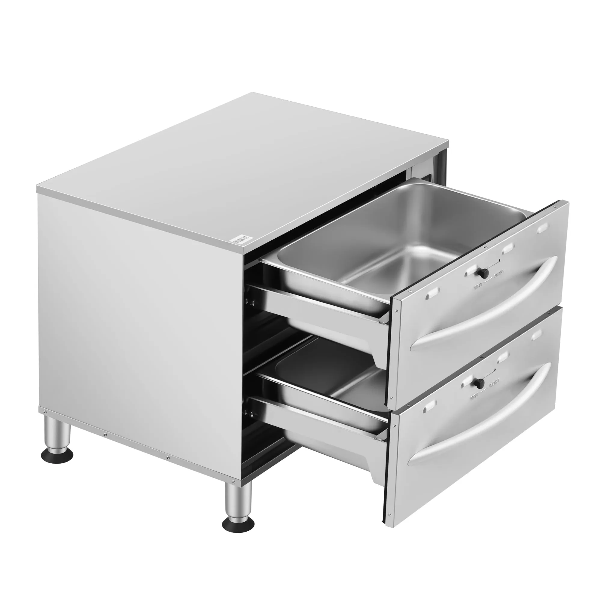 Two-Drawer Commercial Free Standing Warming Drawers in Stainless-Steel (KM-WD-M2)