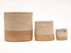 Two Tone Woven Storage Basket - MBILI