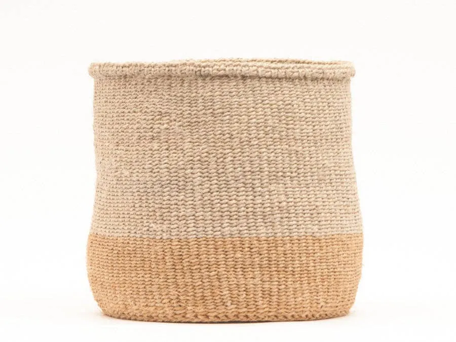 Two Tone Woven Storage Basket - MBILI
