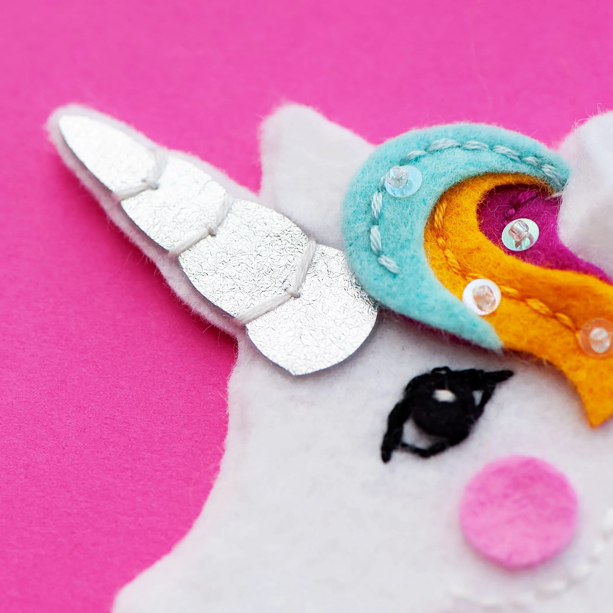 Unicorn Wool Felt Ornament Supply Kit