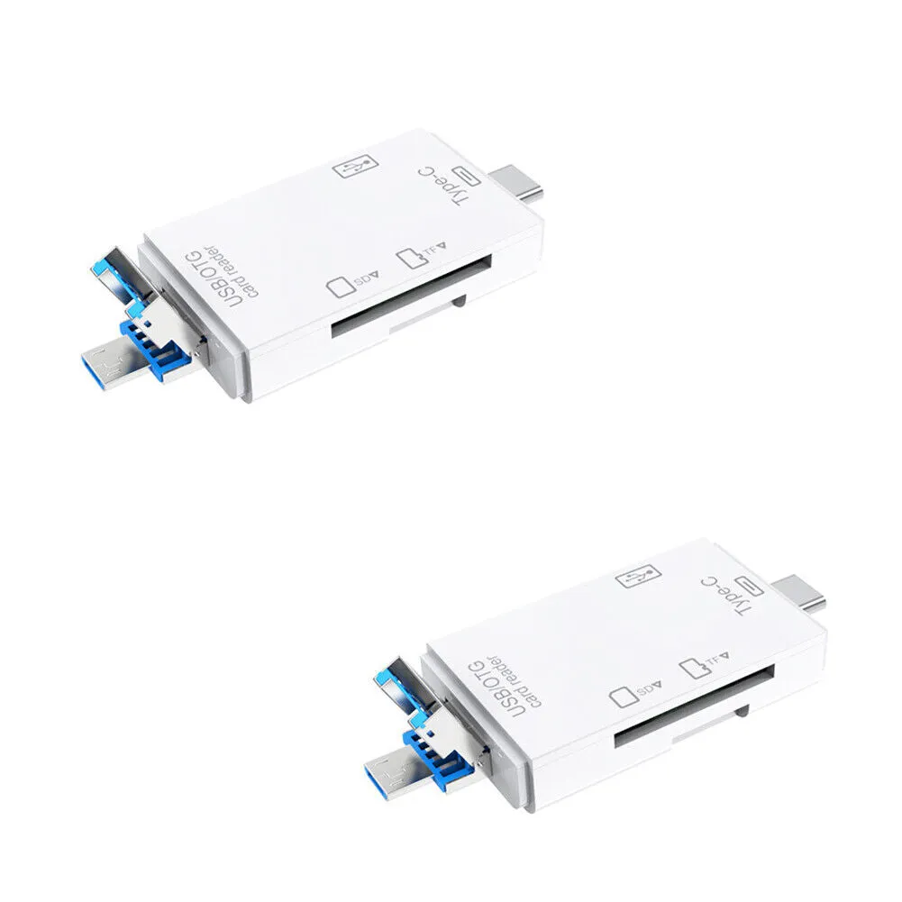 US 1-2 Pc USB 3.0 6 in 1 Card Reader TF SD Card USB C OTG For Android Phone PC