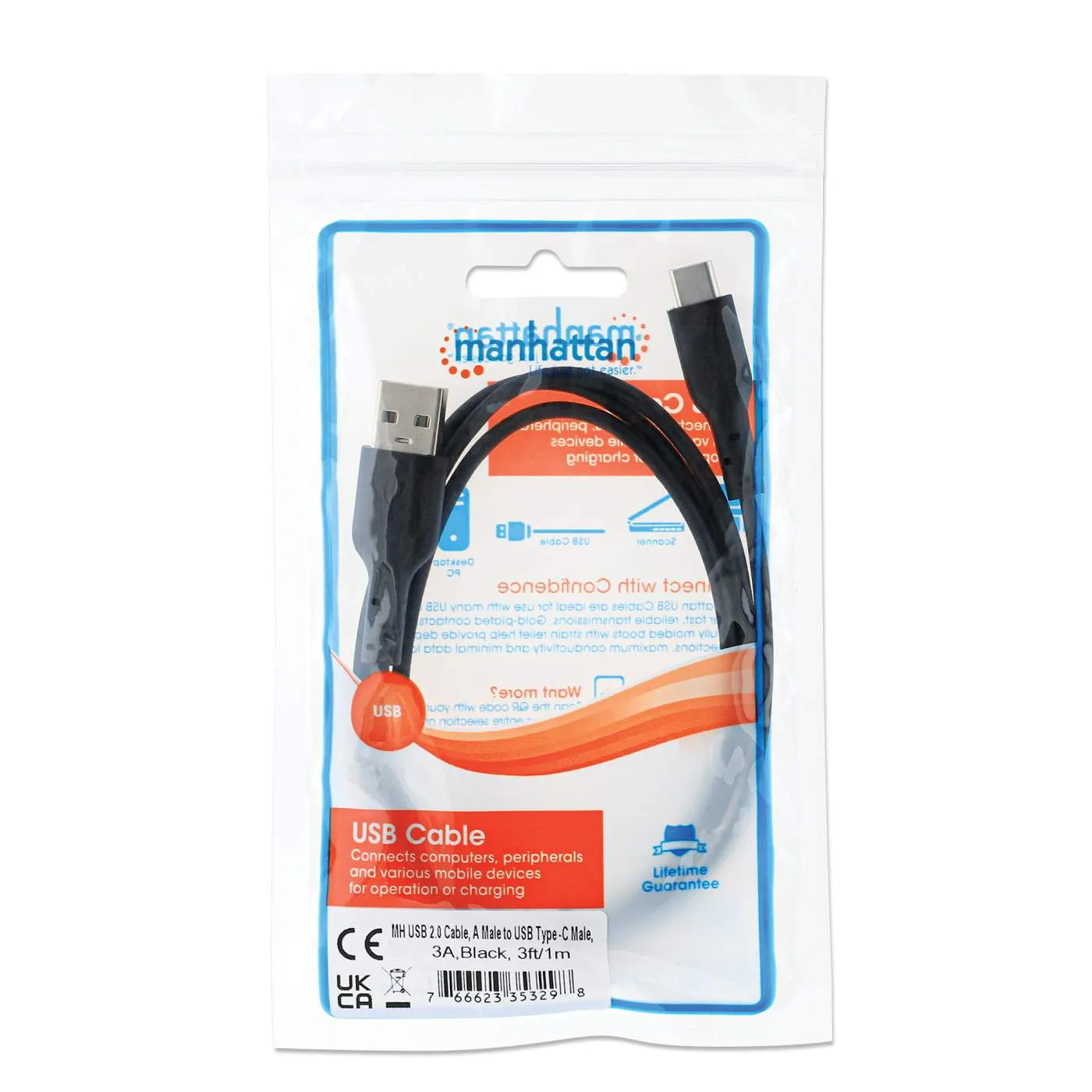USB 2.0 Type-A to Type-C Device Cable