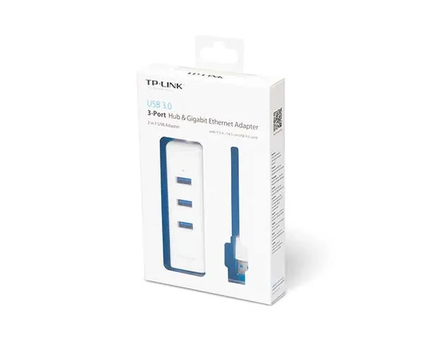 USB 3.0 3-Port Hub & Gigabit Ethernet Adapter 2 in 1 USB Adapter