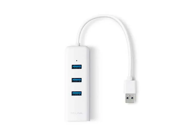 USB 3.0 3-Port Hub & Gigabit Ethernet Adapter 2 in 1 USB Adapter