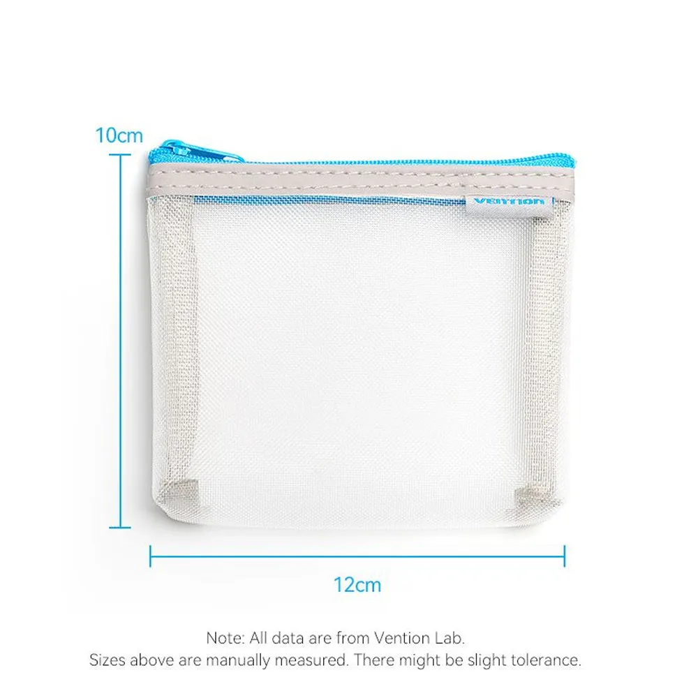 Vention 10 x 12 cm Electronic Accessories Personal Nylon Mesh Storage Bag with Pack of 2 / 4 / 6 for Power Adapter, Charging Data Cables, USB Hub, Flash Drives, SD/TF Memory Cards, Cosmetics | KREH0