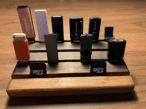 Walnut SD Card Holder Desktop Display