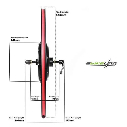 Waterproof Electric Bike 48V 1200W 700C Conversion Kit (Rear/LCD/Twist)