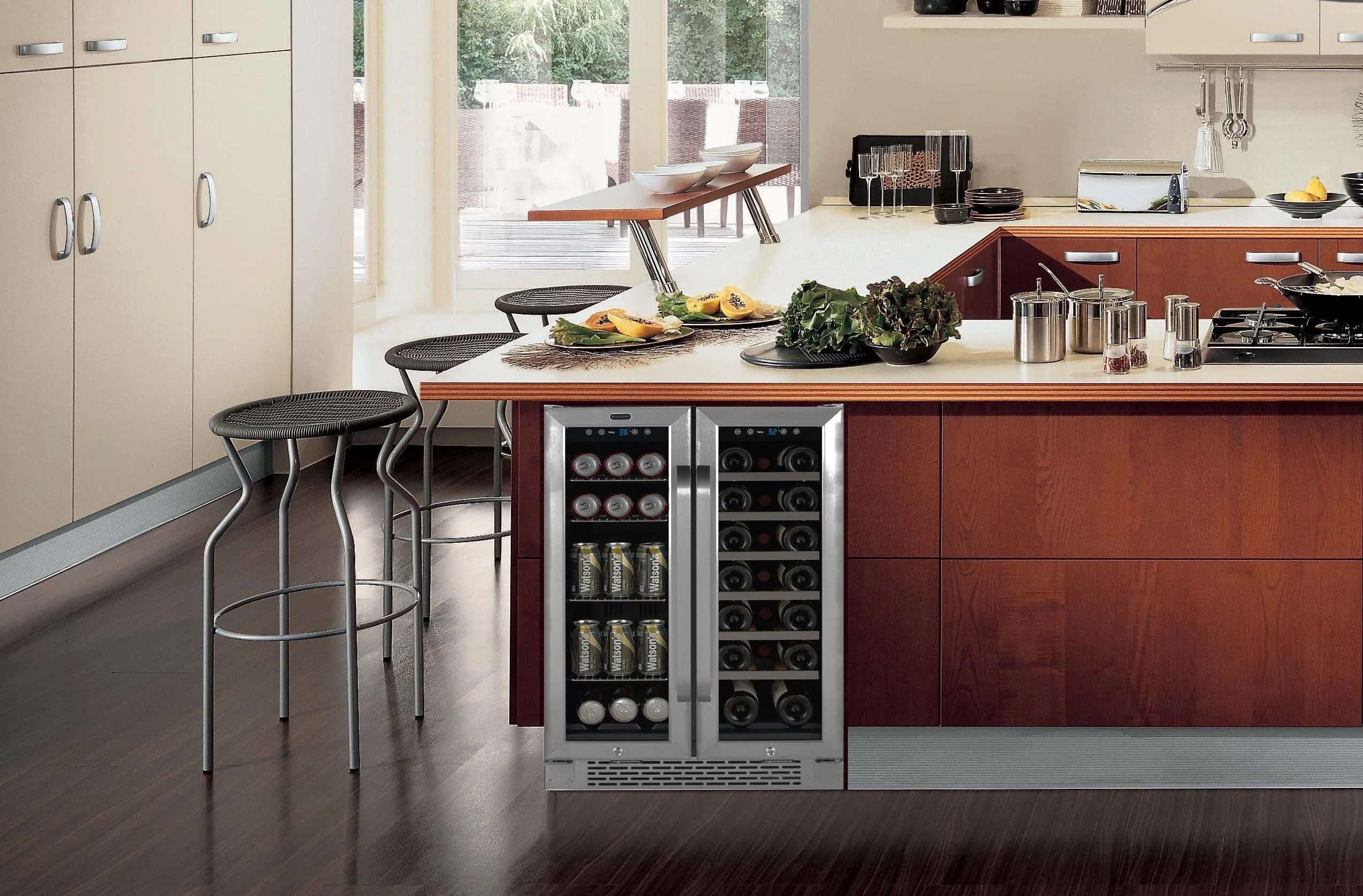 Whynter 20-Bottle/60-Can Undercounter Wine and Beverage Cooler - BWB-2060FDS
