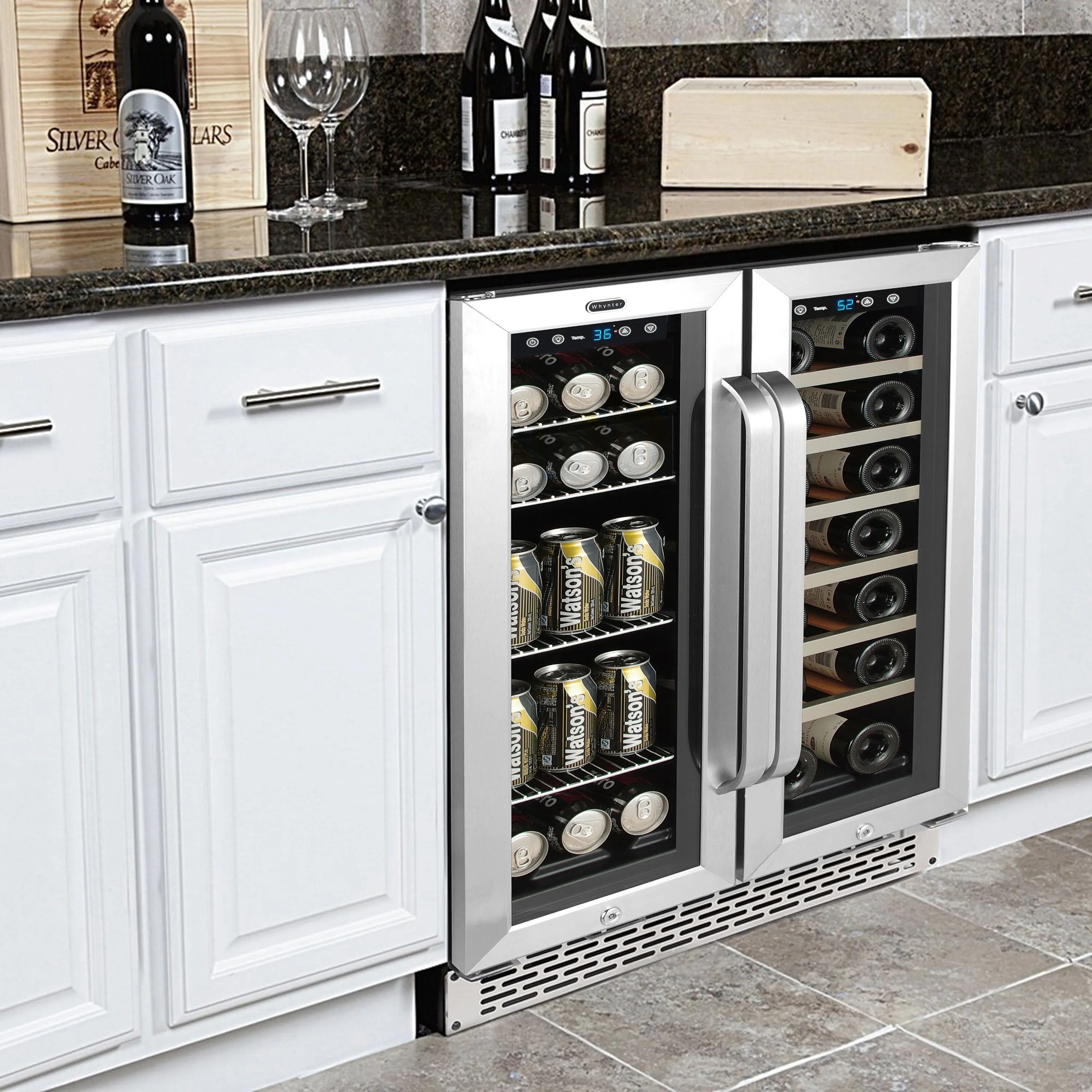 Whynter 20-Bottle/60-Can Undercounter Wine and Beverage Cooler - BWB-2060FDS