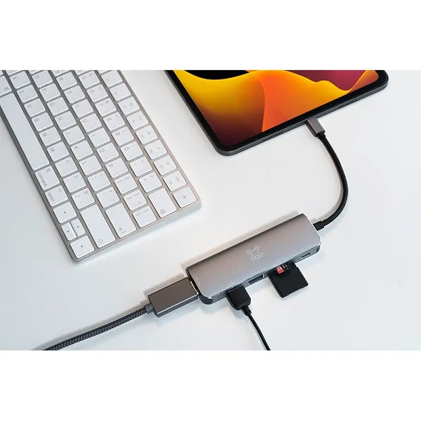 XTREMEMAC Type-C 6 In 1 Hub - HDMI 4K, SD, MSD Cards, USB-C PD 60 Watts, 2 x USB 3.0 / USB 2.00